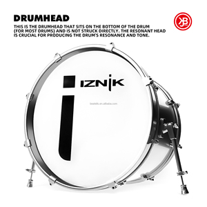 Beattello Single DrumHead <span class=keywords><strong>22</strong></span> pulgadas Bass Kick Drum Head Skin Accesorio para instrumentos musicales con patrones negros para <span class=keywords><strong>bombo</strong></span> - Product Image 5