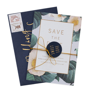 Eleganti Biglietti d'Invito per Matrimonio <span class=keywords><strong>con</strong></span> Stampa Floreale di Lusso e <span class=keywords><strong>Buste</strong></span> Coordinate - Product Image 4