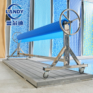 Enrouleur de bâche de piscine Landy en acier inoxydable 304, capacité de charge 70 kg, équipement d'isolation pour piscine extérieure - Product Image 1