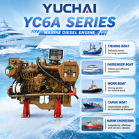 Moteur diesel marin Yuchai YC6A190C 140 kW 190 CV 1800 tr/min 6 cylindres refroidi par eau pour bateau de pêche commercial
