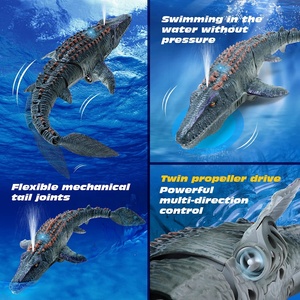 Juguete de Dinosaurio a Control Remoto 2.4G para Piscina, Simulación de <span class=keywords><strong>Mosasaurus</strong></span>, con Demostración de un Solo Toque, Rociador de Agua y Luz para Niños - Product Image 3