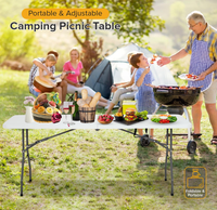 Table pliante en plastique de haute qualité de 6 pieds pour pique-nique en plein air, mariage