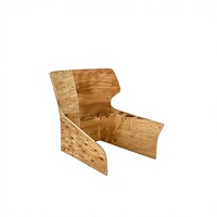 Chaise simple moderne en tissu avec structure en contreplaqué d'eucalyptus pour salon, chambre et hôtel