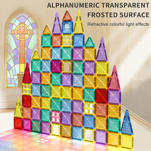 100pcs Rainbow Kids Building <strong>Blocks</strong> Magnet Tiles 120 Pcs <strong>Plastic</strong> Magnetic Building <strong>Blocks</strong> for Kids Magnetic Tiles Rainbow - Product Image 2