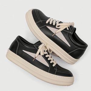 Zapatos Casuales Estilo Skateboard Negros para Hombre, Tendencia 2025, Zapatos para Caminar Gruesos de Diseño Urbano de Alta Calidad - Product Image 1