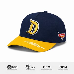 Nouvelle conception, casquette snapback A-Frame personnalisée avec logo brodé 3D, casquette de baseball de luxe avec logo latéral et impression sur la visière, casquettes hip-hop - Product Image 1
