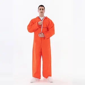 Disposable Hazmat Suits Protective Coveralls Breathable Full Body Protective Clothing for Men Women Work Painting Cleaning