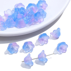 Nuevas Cuentas <span class=keywords><strong>de</strong></span> Cristal <span class=keywords><strong>de</strong></span> Vidrio en Gradiente Colorido con Forma <span class=keywords><strong>de</strong></span> Flor Transparente, Cuentas Espaciadoras <span class=keywords><strong>de</strong></span> Lampwork <span class=keywords><strong>de</strong></span> Lirio del Valle para la Fabricación <span class=keywords><strong>de</strong></span> Joyería - Product Image 5