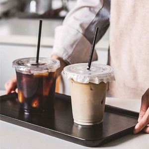 Gobelets jetables en PET à paroi simple de 12/16/18/20/24 oz avec couvercles, transparents, logo personnalisé imprimé, pour café froid (diamètre 98 mm) - Product Image 4