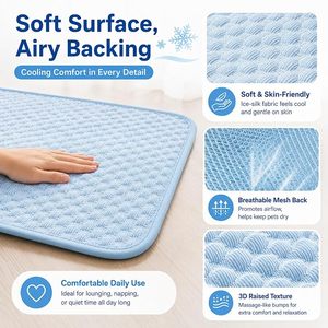 Cooling Pet <b>Mat</b> Ice Silk Dog and <b>Cat</b> Pad Breathable Summer Relief Cushion for Indoor Use - Product Image 5