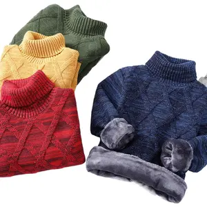 Vestiti personalizzati a maniche lunghe maglione a collo alto abbigliamento invernale per bambini maglioni per ragazzi lavorati a maglia e maglioni per ragazze per bambini