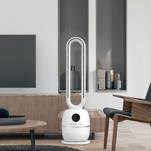 Bladeless Plastic Standing Fan <b>With</b> Remote Control 3-Speed Oscillation 12H <b>Timer</b> LED Display Night <b>Light</b> for Home/Office Safety - Product Image 3