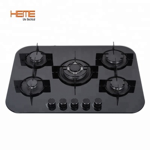 Home Appliance Italian Design Black Tempered Glass <b>Stoves</b> Gas (PG7051G-AEBR) - Product Image 1