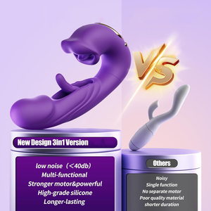 Vibrador 3 en 1 al por mayor con estimulación de punto G, vibración de lengüeta y vibración de golpeteo hueca - Product Image 3
