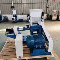 Machine à extruder les granulés d'aliments flottants pour poissons 50-600 kg/h, extrudeuse à vis, contrôle de la température, électrique/diesel, pour l'alimentation des animaux de ferme