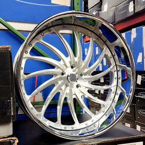 Rines Deportivos <span class=keywords><strong>Hot</strong></span> <span class=keywords><strong>Wheels</strong></span> de 2 Piezas, 18 19 20 21 22 23 24 Pulgadas, Plateados con Borde Cromado para Camaro, Cadillac XLR, <span class=keywords><strong>Lamborghini</strong></span> - Product Image 2