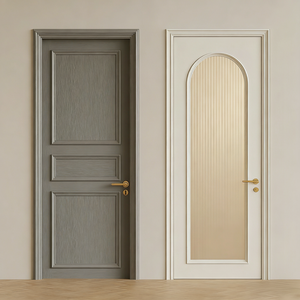 OPPOLIA Puerta de Madera Maciza de Estilo Francés Personalizada y Moderna para Casa o Villa, Puertas de Madera de Alta Resistencia con Acabado Lacado de Alto Brillo para Interiores - Product Image 1