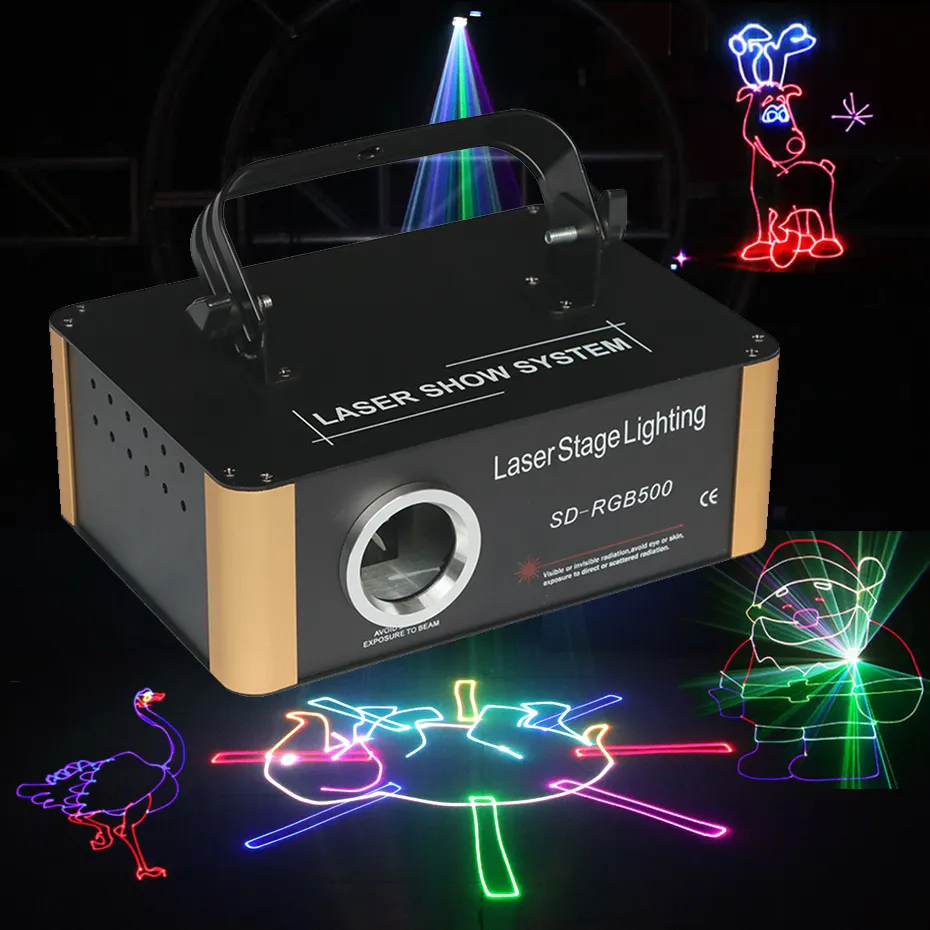 Pemindai Laser Animasi, Kartu SD DJ Disco DMX512 500MW RGB