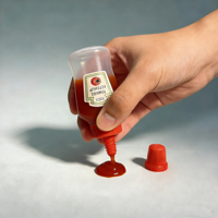 Bouteille en plastique PE souple transparente de 23 ml, pratique, avec bouchon à presser pour sauce, salade, barbecue, bento