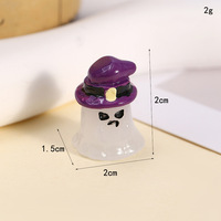 Ornamen Figur Resin Lanskap Mikro Mini Lucu Menyala Dalam Gelap Penyihir Hantu Labu Dekorasi Halloween