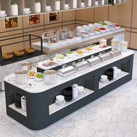 Moderne marmeren hotelbuffet-servicebalie commerciële etalage voor restaurant & cafetaria