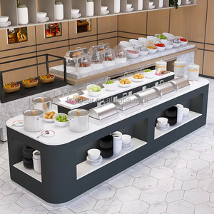 Mostrador de Servicio Buffet Moderno de Mármol para Hoteles, Estación Comercial de Exhibición de Alimentos para Restaurantes y Cafeterías - Product Image 1
