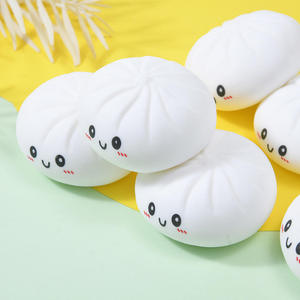 En gros, Jouet anti-stress extensible en forme de boulette vapeur rembourrée, motif visage souriant, type Mochi animal pour enfants - Product Image 4