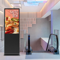 Écran LCD interactif WiFi sur pied de 49/55/65/86 pouces, kiosque Android tactile capacitif pour la publicité dans les centres commerciaux