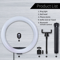 FOSOTO-anneau lumineux LED FT-26 3200-5600K, 8/10/13/14/18 pouces, éclairage annulaire pour Selfie/autoportrait, avec trépied et support