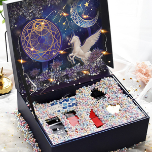 Tùy chỉnh lâu đài 3D mô hình hình chữ nhật tông Flip Flop âm nhạc ánh sáng tốt con <span class=keywords><strong>d</strong></span>ấu từ hộp quà tặng - Product Image 2