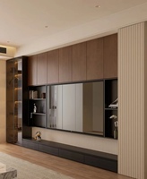 Meuble TV Mural Design Moderne pour Salon, Armoire Support Télévision en Bois Moderne