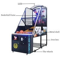 Machine d'arcade de basketball pliable Maker à fort potentiel de revenus, à monnayeur, avec jeu de basket mobile, idéale pour les bars et facile à transporter