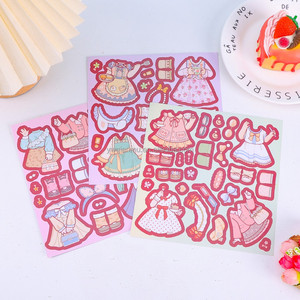 Libro de Pegatinas de Anime para Niñas, 9 Hojas de Pegatinas Reutilizables de PET, para Fiestas Infantiles y Juegos Educativos, Venta al Por Mayor - Product Image 5