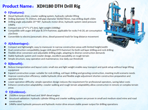 싱다 XDH-180 소형 구조 유연 크롤러 암반 천공 다기능 유압식 다운더홀 드릴 장비 - Product Image 3