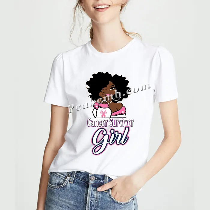 Mulheres topos moda transferência de calor dtf, sexo feminino aweness afro design personalizado logotipo 95% algodão gráfico t camisas