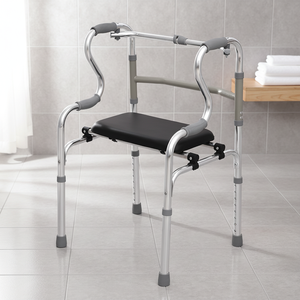 Déambulateur médical pour adultes, cadre en acier inoxydable, hauteur réglable, design léger, support à 4 pieds pour personnes âgées, handicapées, blessées - Product Image 4