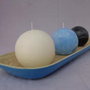 RUSTIC DECORATION BALL CANDLE in GLASS JAR PILLAR STYLE <b>PARAFFIN</b> MATERIAL - Product Image 1