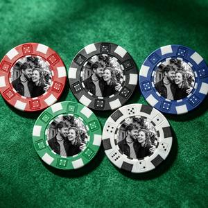 Jetons de <span class=keywords><strong>poker</strong></span> personnalisés OEM/ODM en ABS avec photo/image/texte pour mariages, soirées casino et souvenirs de fiançailles – Fabriqués en Chine - Product Image 1