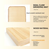 Grattoir à chat moderne de grande taille en bois massif, incliné ergonomique pour la protection du cou, réglable, pour l'intérieur et gain de place, vente en gros