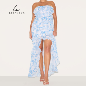 Blue Dress Short Front Long Back - Elegant Party Wear Blue Dress Short Front Long Back - Elegant Party Wear