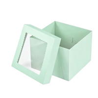 Boîte à gâteau carrée blanche personnalisable en gros, 350g, en carton ivoire alimentaire recyclable