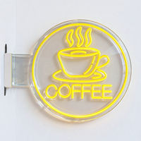 Enseigne lumineuse LED pour café, décoration extérieure, enseigne lumineuse en néon flexible 3D, montage mural électronique, multicolores