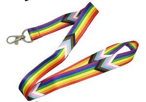 สายคล้องบัตรพิมพ์ลายดิจิทัลตามสั่ง สำหรับ LGBTQ+  พร็อเกรส ไพรด์  ทรานส์เจนเดอร์ ไบเซ็กชวล  พร้อมที่ใส่บัตรแบบตะขอ สำหรับสำนักงาน โรงเรียน นักเรียน - Product Image 5