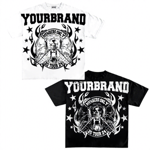 เสื้อยืดผู้ชายพิมพ์ลายทั้งตัว คอกลม แขนสั้น ลายกราฟิก สตรีทแวร์ ผ้าฝ้าย ทรงครอป - Product Image 6