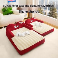 Nouveau lit pour chien en coton PP, vente en gros transfrontalière, adapté à toutes les saisons, amovible, lavable, coussin de couchage épaissi pour Noël, canapé pour chat