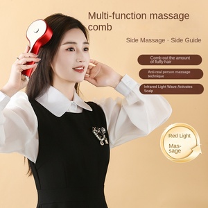 Fábrica al por mayor EMS Masajeador de cuero cabelludo eléctrico Calidad Cuidado del cabello Masajeador de cabeza con aplicador de luz roja y guía líquida - Product Image 5