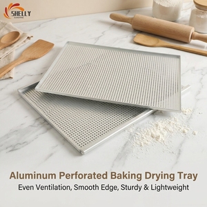Plateau de cuisson <span class=keywords><strong>rectangulaire</strong></span> en aluminium perforé de qualité commerciale XL, argenté, 40x30cm, 60x40cm, résistant au four, écologique, pour <span class=keywords><strong>pâte</strong></span> <span class=keywords><strong>feuilletée</strong></span> - Product Image 1