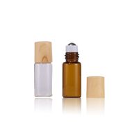 Botol rol Serum buram 1ml 2ml 3ml, harga pabrik tutup sekrup pola bambu plastik dengan bola logam