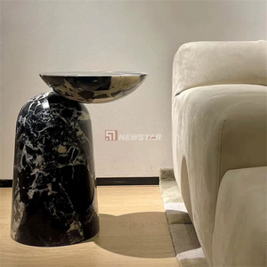 Newstar hiện đại Thiết kế sáng tạo tự nhiên travertine Bàn cà phê đặt khách sạn biệt thự phòng khách màu đen Bàn cà phê đồ nội thất - Product Image 2