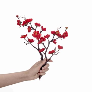 Fleur artificielle CallaFloral, branche unique de fleur de prunier rouge, style INS, pour décoration de mariage et de maison - Product Image 5
